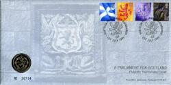 1999 The Scottish Parliament coin cover with £1 coin - rare coin